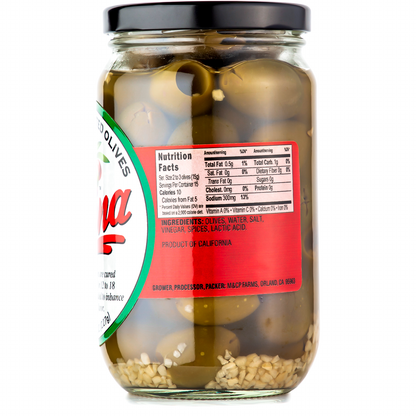 Deep Garlic Pitted Olives (Case of 12)