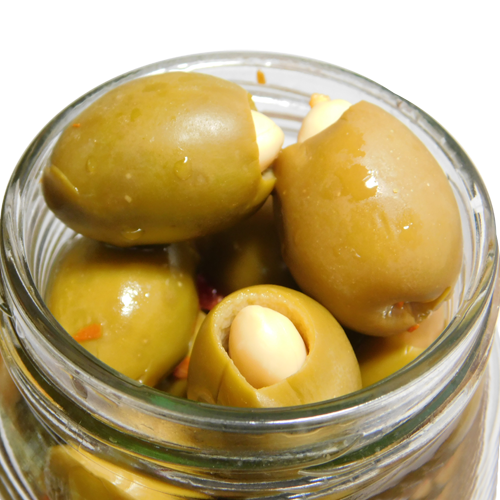 Mesquite Smoked Almond Stuffed Olives 16oz  (Case of 12)