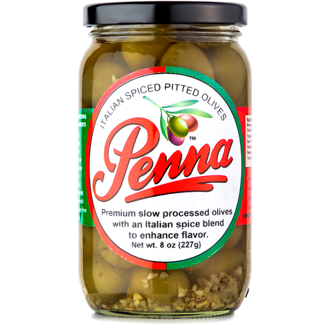 Italian Spiced Pitted Olives (Case of 12)