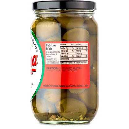 Jalapeño Tequila Stuffed Olives (Case of 12)