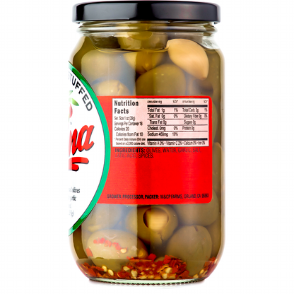 Spicy Garlic Stuffed Olives (Case of 12)