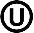 Kosher certification symbol (OU) – a bold "U" inside a circle