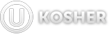Kosher certification symbol with the word "KOSHER" next to a circled "U"